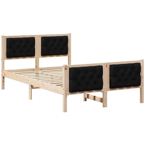  Okvir za krevet s uzglavljem Crna 120 x 200 cm tkanina Slike