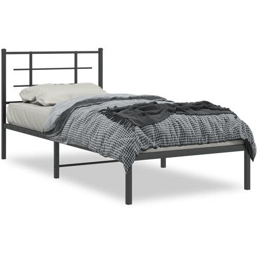 vidaXL Metalni okvir za krevet s uzglavljem crni 90x190 cm Cene
