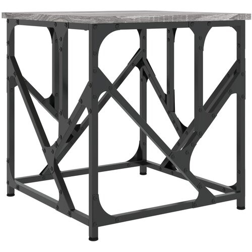  Stolić za kavu siva boja hrasta 45x45x47,5 cm konstruirano drvo Slike