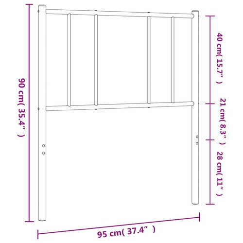  Metalno uzglavlje crno 90 cm Slike
