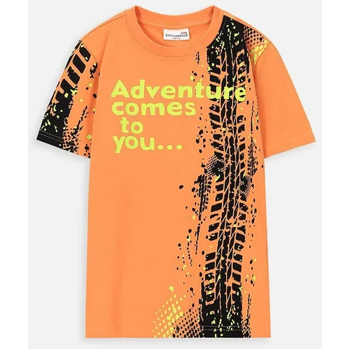 Coccodrillo Otroška bombažna kratka majica oranžna barva