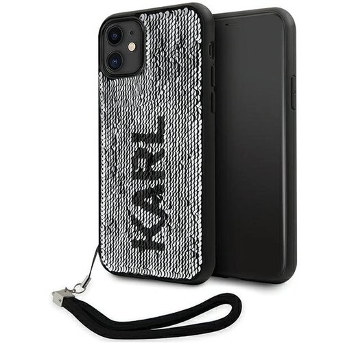 Karl Lagerfeld OVITEK CORD CASE Z BLEŠČICAMI ZA IPHONE 11 / XR - OVITEK SREBRN, (21897841) Cene