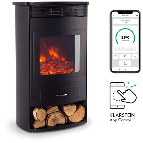 Klarstein Bormio Smart, električni kamin, 950/1900W, termometer, tedenski časovnik, črna Cene