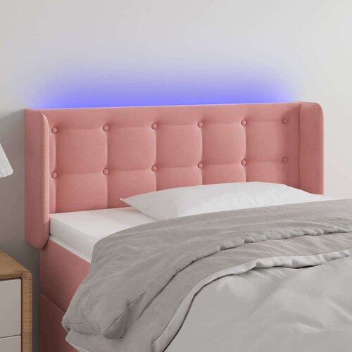  LED posteljno vzglavje roza 83x16x78/88 cm žamet, (20932823) Cene