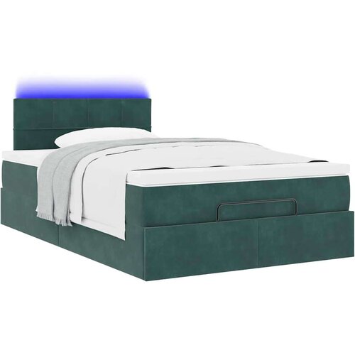 VidaXL okvir za krevet s madraca tamnozeleni 120x190 cm bar&amp;scaron;unasti Slike