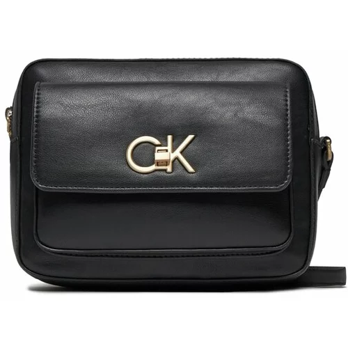 Calvin Klein Ročna torba Re-Lock Camera Bag W/Flap K60K611083 Črna