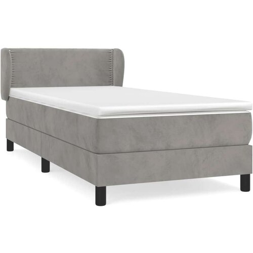 Box spring krevet s madracem svjetlosivi 90x190 cm bar&amp;scaron;unasti Slike