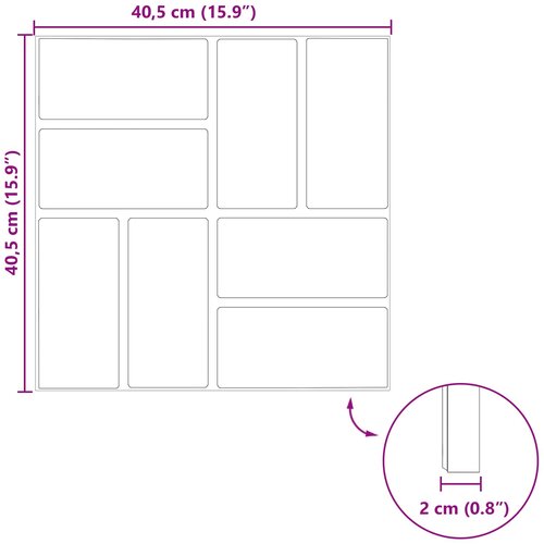  Kamen za hodanje 6 pcs Crna 40,5 x 40,5 x 2 cm Guma Slike
