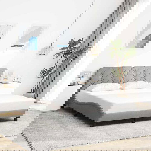 vidaXL Posteljni okvir brez vzmetnice svetlo siv 140x190 cm blago Cene