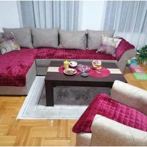  Set sedalnih prekrivača Stela (Tri dela) za trosed, dvosed i fotelju - Bordo Cene