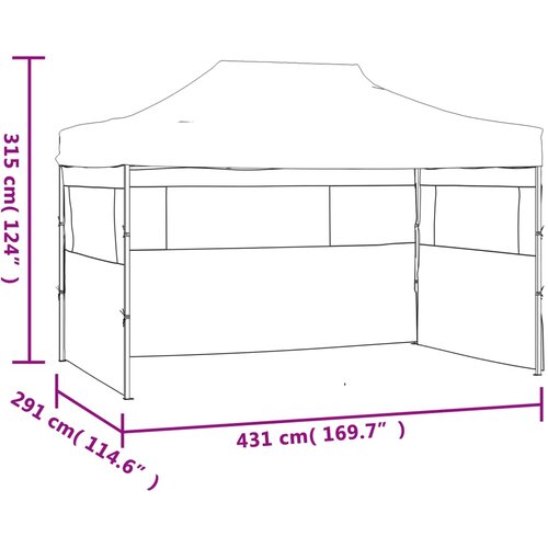  Sklopivi &amp;scaron;ator za zabave s 3 bočna zida 291x413x315 cm bijeli Slike