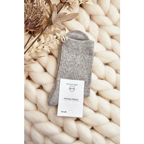 Kesi Women's Cotton Socks with Embossing Grey