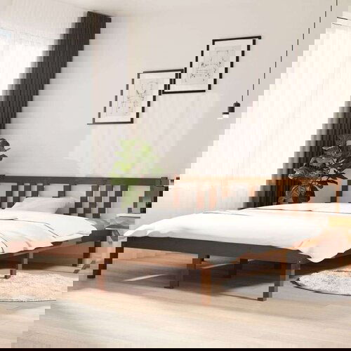  Posteljni okvir medeno rjav iz trdnega lesa 150x200 cm 5FT, (20647785) Slike