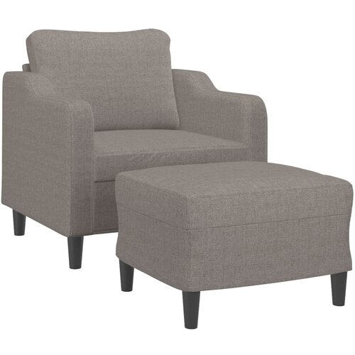  Fotelja s tabureom smeđesiva 60 cm od tkanine Slike