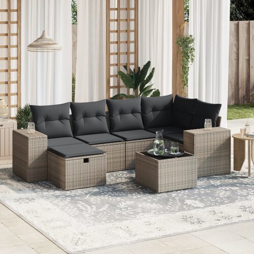 vidaXL 7-dijelni set vrtnih sofa sivi od poliratana Cene