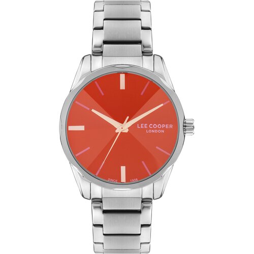 Lee Cooper Muški ručni sat, Kvarcni mehanizam, 44mm, Crveno kućište, Srebrne boje, LC07808.340 Cene