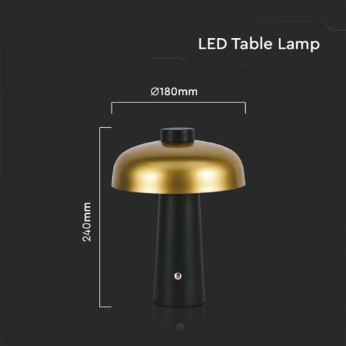  LED prigu&amp;scaron;iva punjiva stona lampa LED/3W/5V 3000-6000K 1800 mAh crna/zlatna Slike
