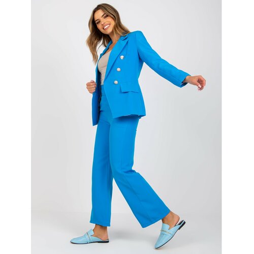 Fashion Hunters Blue double-breasted jacket with lining Slike