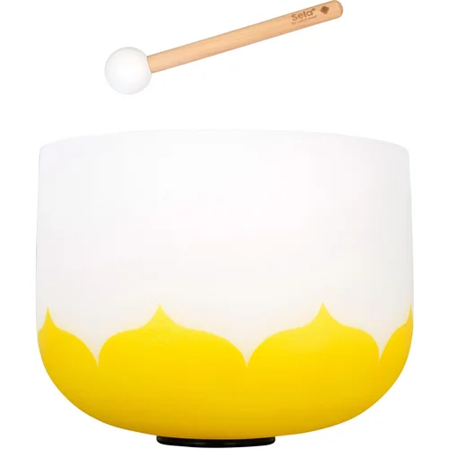 Sela 10" Crystal Singing Bowl Lotus 440 Hz E - Yellow (Solar Plexus Chakra) incl. 1 Wood Mallet