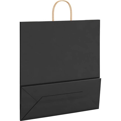  Papirnate vrećice 250 kom s ručkama crne 45x17x48 cm Slike