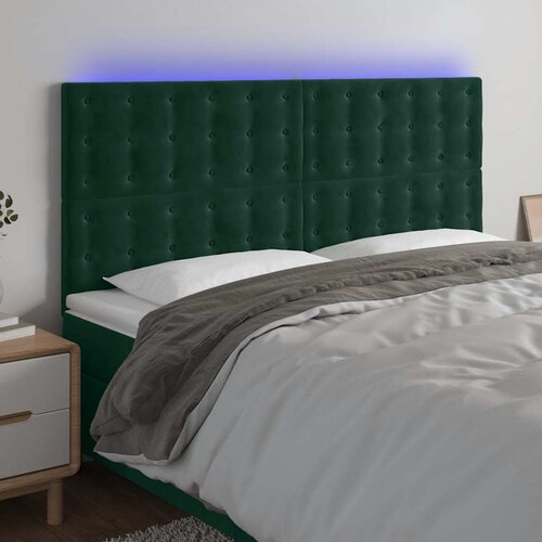  LED uzglavlje tamnozeleno 200x5x118/128 cm bar&scaron;unasto Cijene