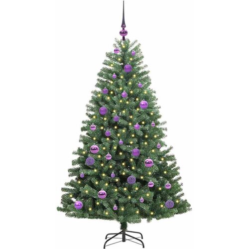  Umjetno božićno drvce s nogom Zelena 150 cm PVC i metal Slike