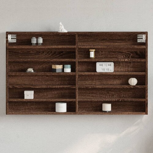 vidaXL Vitrina rjav hrast 100x8,5x58 cm inženirski les Cene