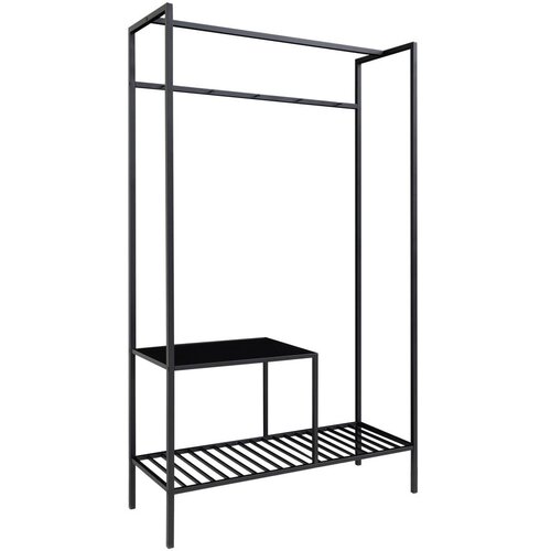 House Nordic Črn večnamenski garderobni regal z 2 policama Vita, 170 x 110 cm Cene