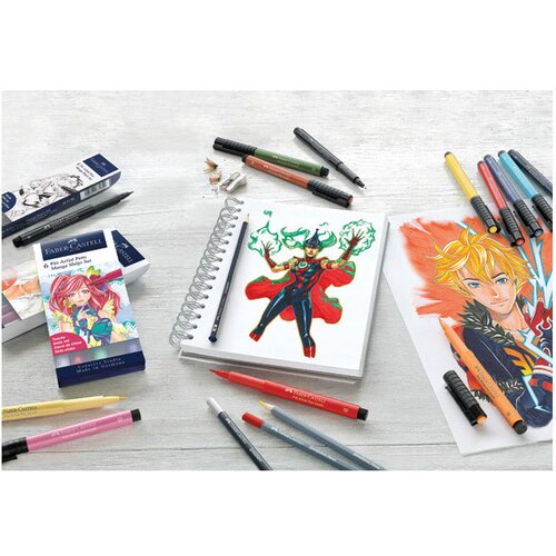  PITT ARTIST MANGA BLACK SET PK4 FABER CASTELL 167132 CRNI BLISTER Slike