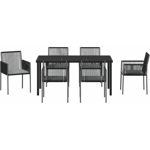  Vrtni set za objed 7 pcs Crna PE ratan Slike