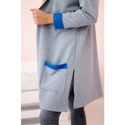 Kesi Two-tone cape with hood purple-blue+gray Cene
