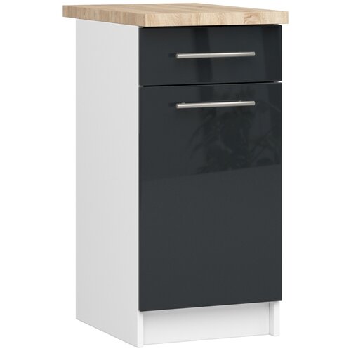 AKORD OLIWIA S40 SZ1 Kabinet + BELA / GRAFITNI GLOSS Vrh, (21713710) Cene