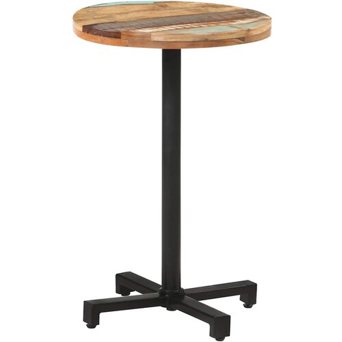 Bistro stol okrugli &amp;Oslash; 50 x 75 cm od masivnog obnovljenog drva Slike