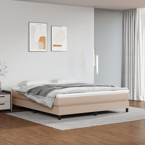 VidaXL Box spring posteljni okvir kapučino 180x200 cm umetno usnje Slike