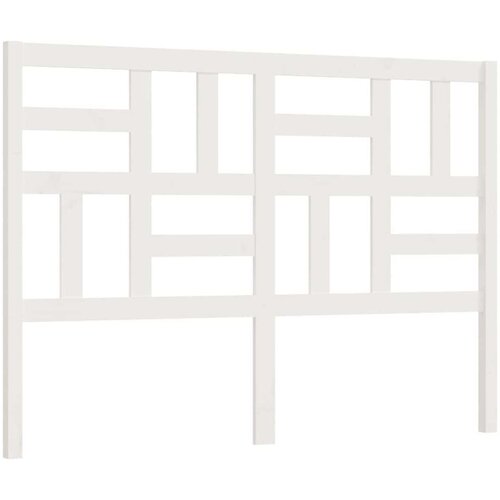  Uzglavlje za krevet bijelo 166 x 4 x 104 cm od masivne borovine Slike