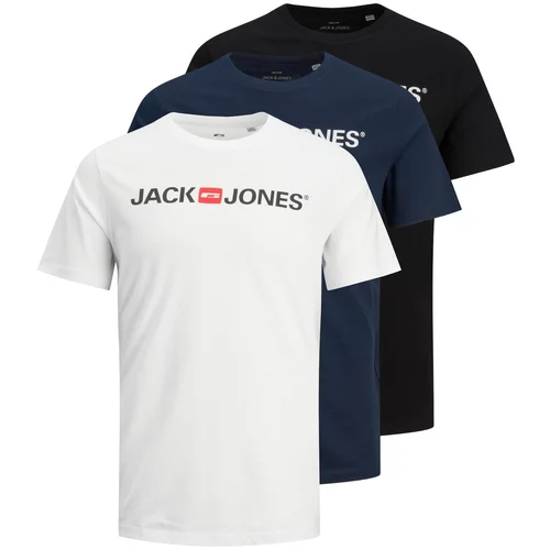 Jack & Jones Majica mornarsko plava / narančasto crvena / crna / bijela