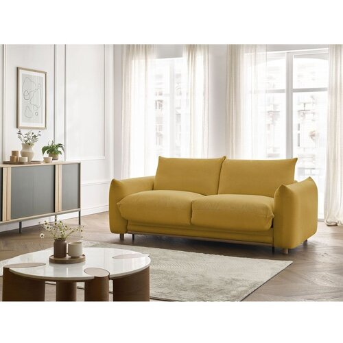 Bobochic Paris Rumena raztegljiva sedežna garnitura 214 cm Ernest &amp;ndash; Slike