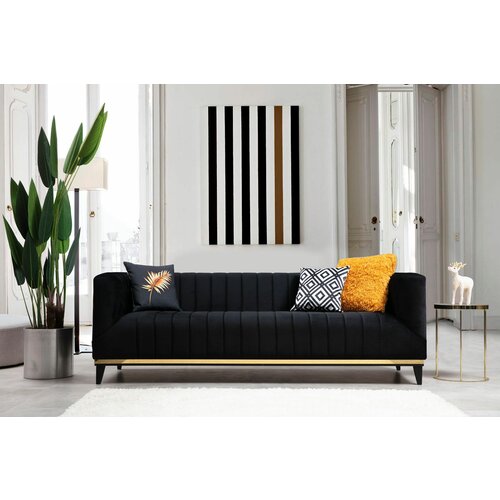 bellino - black blackgold 3-Seat sofa Slike