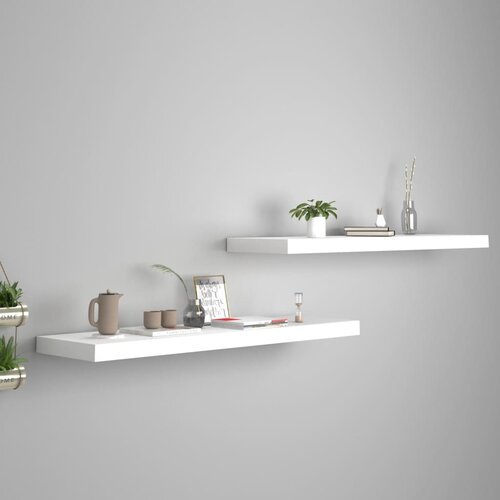 vidaXL plutajuće zidne police 2 kom bijele 90 x 23,5 x 3,8 cm MDF Cijene