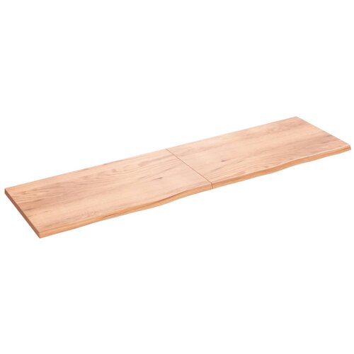 vidaXL Stenska polica svetlo rjava 220x60x4 cm trdna hrastovina Cene