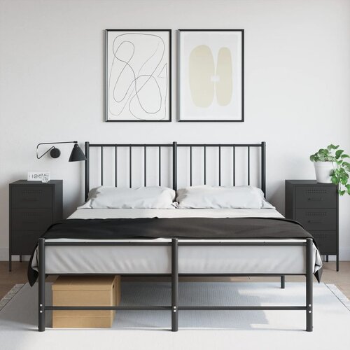 VidaXL Nočna omarica 2 kosa črna 36x39x68 cm hladno valjano jeklo Slike