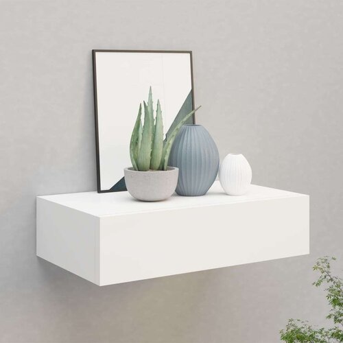 vidaXL Zidna polica s ladicom bijela 40 x 23,5 x 10 cm MDF Cijene