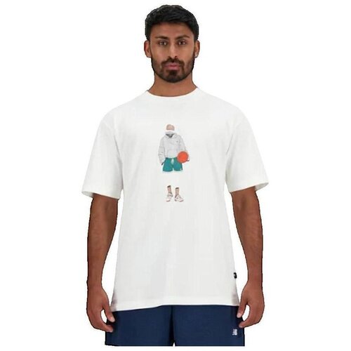 New Balance Majice s kratkimi rokavi T-shirt Athletics Blanc Bela Cene