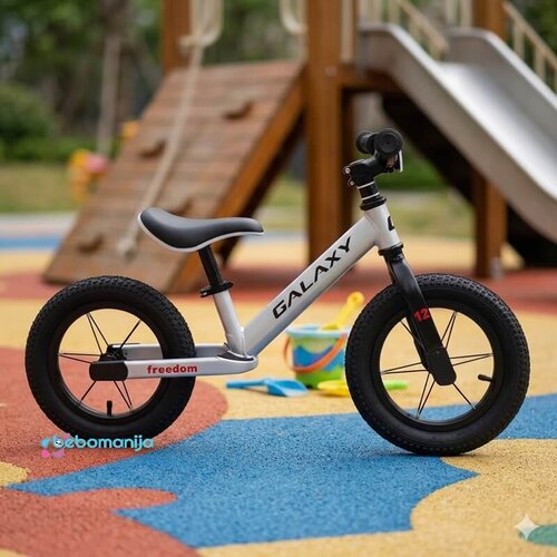 Balance Bike sa Gumama na naduvavanje 12" GALAXY FREEDOM siva/crna - 540113 Cene