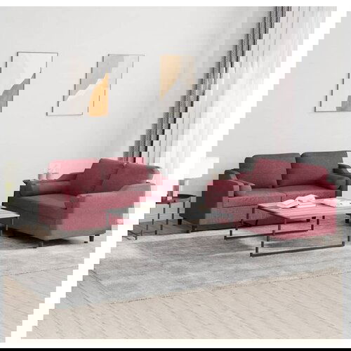 vidaXL 2-dijelni set sofa s jastucima crvena boja vina od tkanine Cijene
