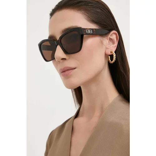 Balenciaga Sončna očala BB0273SA ženska, rjava barva
