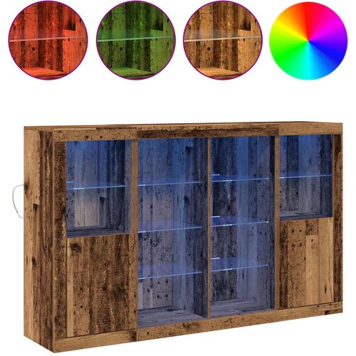  LED komoda Staro drvo 163 x 37 x 100 cm Konstruirano drvo Slike