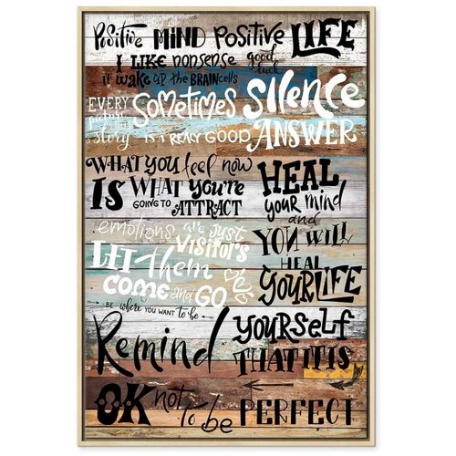  Slika - Positive Affirmations 60x90 U prirodnom drvenom okviru Cene