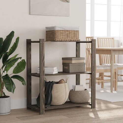  Stalak za pohranu 3 razina sivi 80x38x90 cm masivna borovina Cijene
