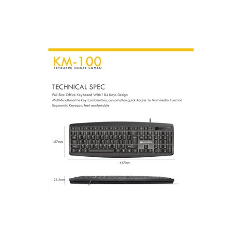  Tastatura + Mis USB Fantech GO KM-100 US crna Cene